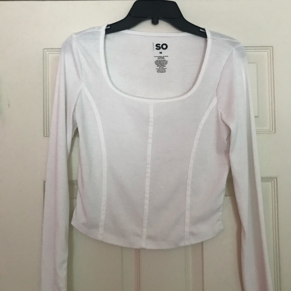 SO Women's White Long Sleeve Top